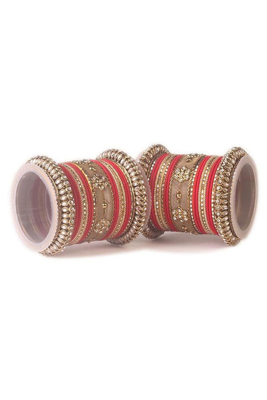 Red Color Color Gorgeous Alloy Material Bangle Set