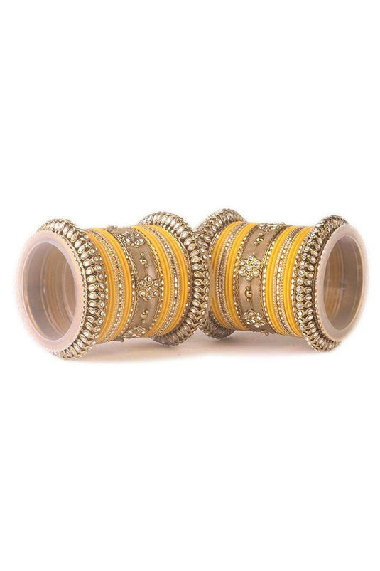 Yellow Color Glorious Alloy Material Bangle Set