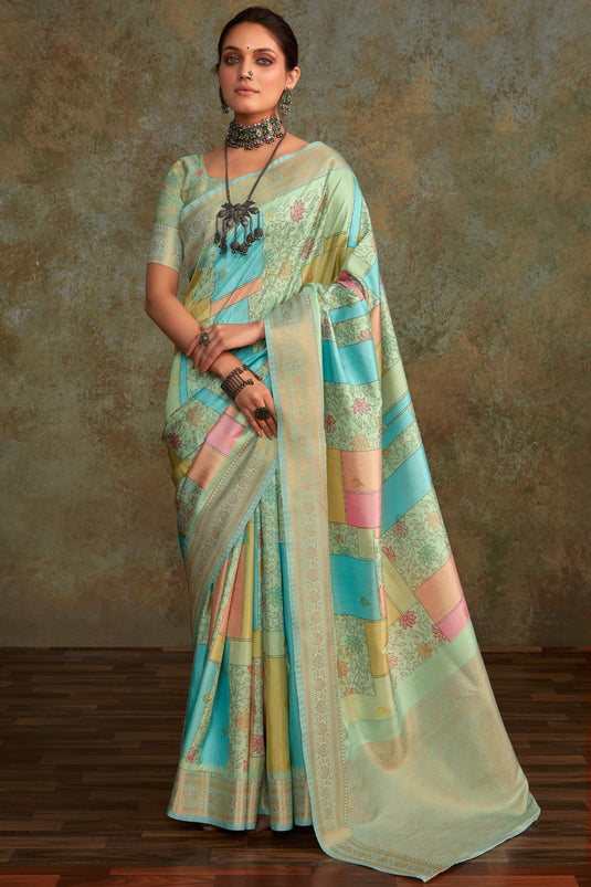 Art Silk Fabric Multi Color Riveting Saree With Printed Work