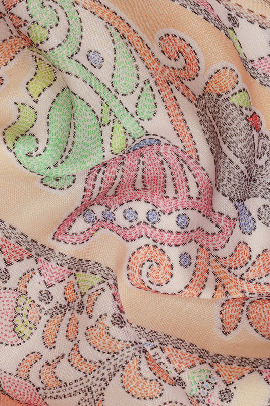 Multi Color Casual Wear Brilliant Printed Linen Saree
