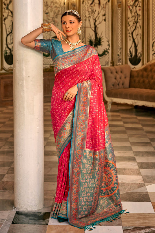 Red Color Glorious Weaving Designs Banarasi Silk Saree