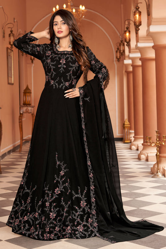 Function Wear Black Color Supreme Georgette Anarkali Suit