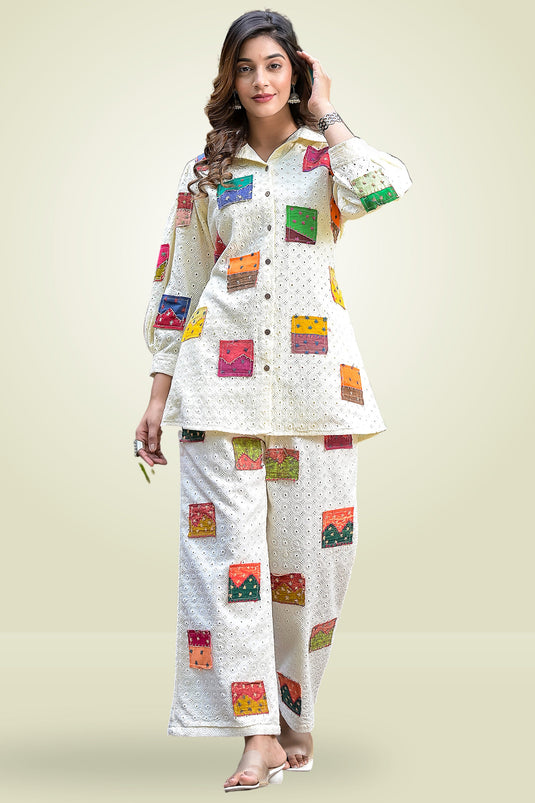 Exclusive Multi Color Fancy Fabric Designer Readymade Co Ord Set