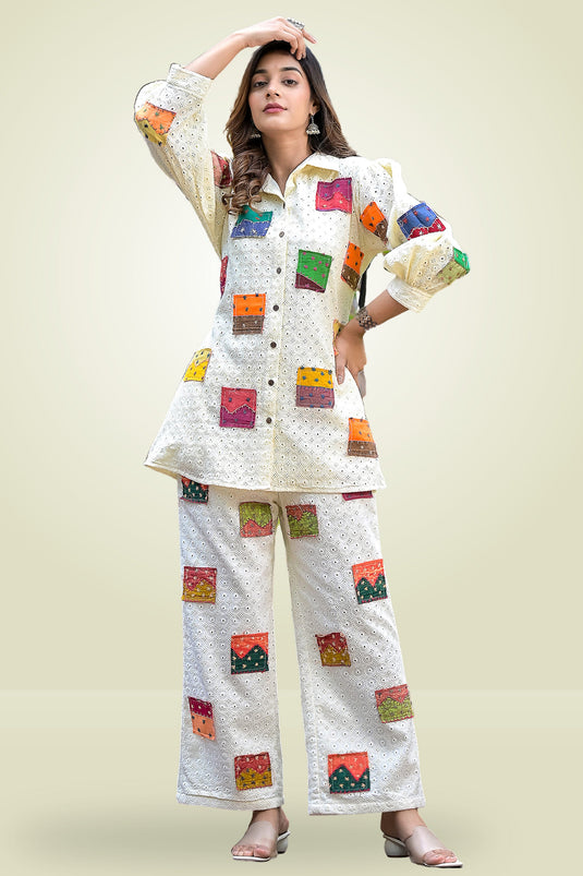 Exclusive Multi Color Fancy Fabric Designer Readymade Co Ord Set
