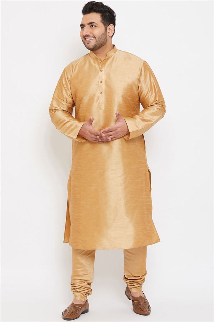 Beige Kurta Dhupion Silk Chudidaar