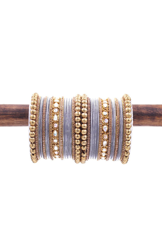 Grey Color Alloy Material Charismatic Ethnic Bangle Set