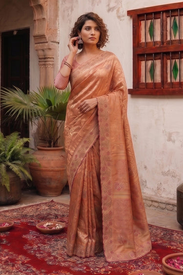 Banarasi Silk Festive Wear Pink Designer Saree
