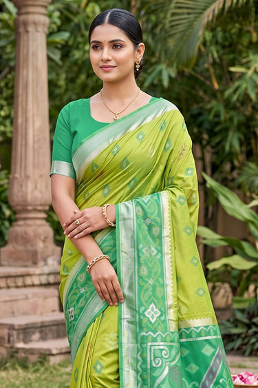 Sea Green Color Weaving Designs Silk Saree For Festive