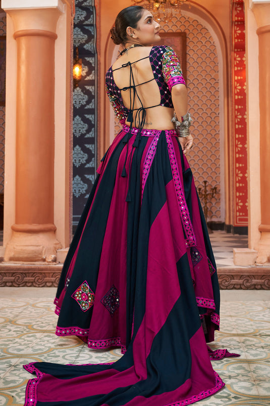 Engaging Multi Color Rayon Fabric Festive Style Readymade Lehenga Choli