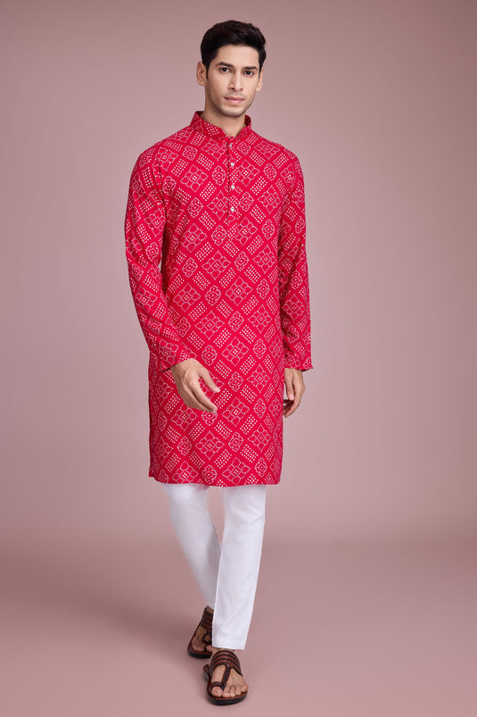 Rani Color Reception Wear Readymade Rayon Fabric Kurta For Men