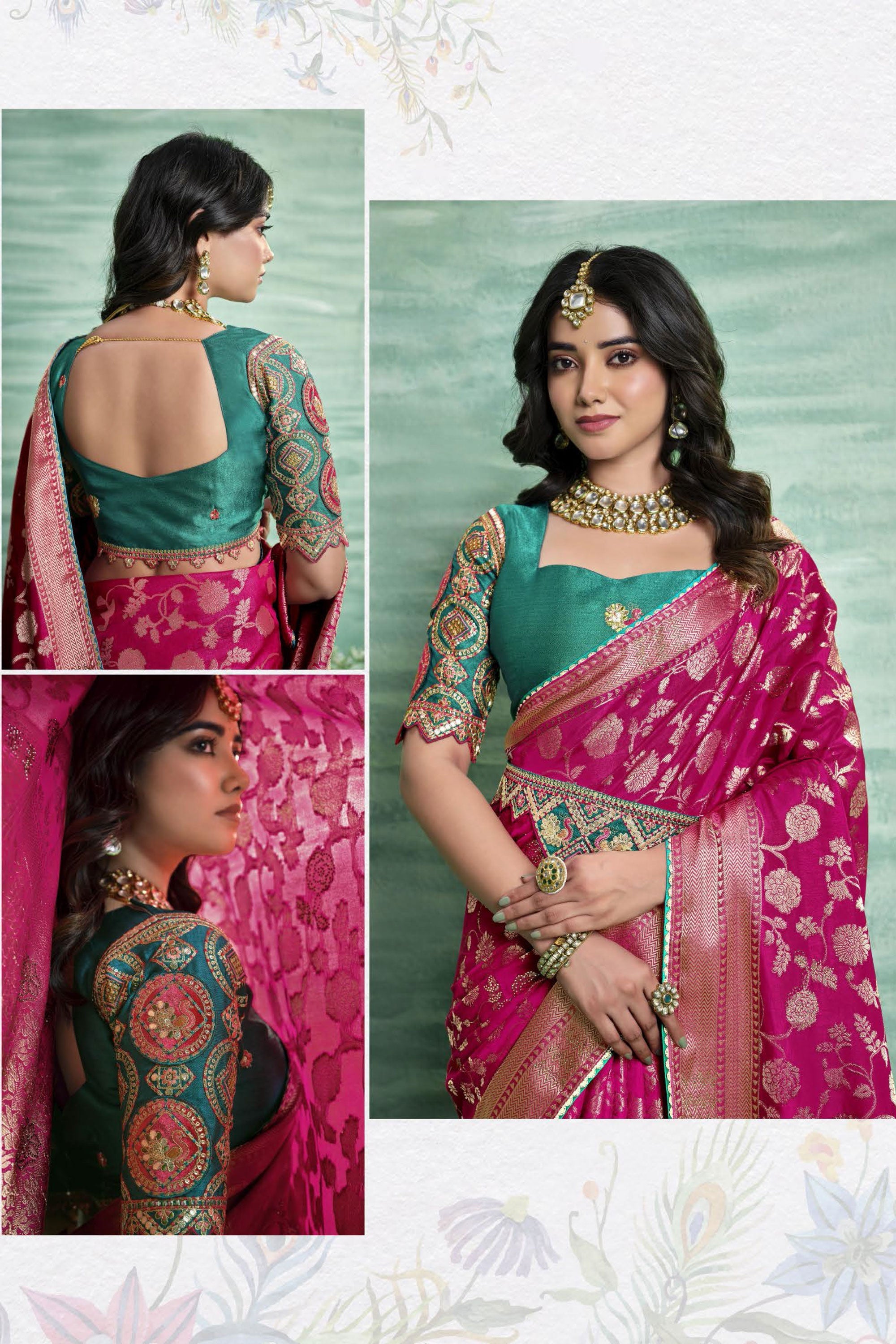 Sarara Rani Color Silk Weaving Work Saree In Rani Color – Sarees Bazaar