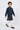 Silk Navy Blue Boys Readymade Kurta Pyjama For Festive Wear