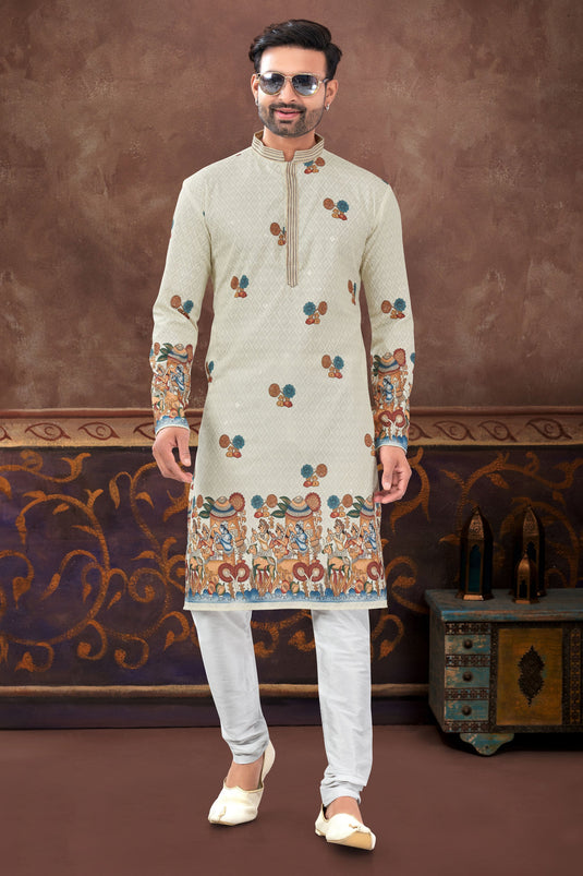 Rayon Celestial Pale Whisper Kurta Pyjama