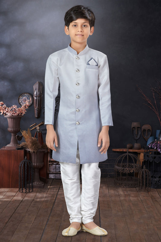 Traditional Wear Art Silk Fabric Fancy Readymade Indo Western For Boys