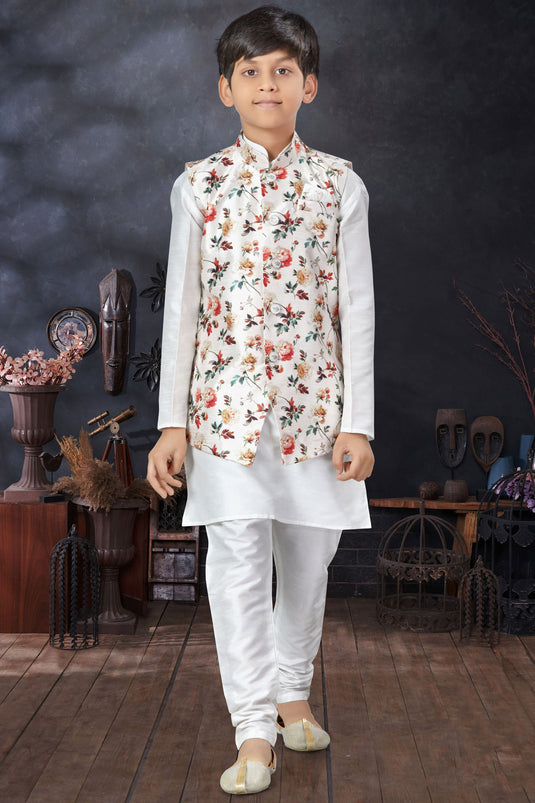 Function Wear Readymade Kurta Pyjama For Boys In Art Silk Fabric