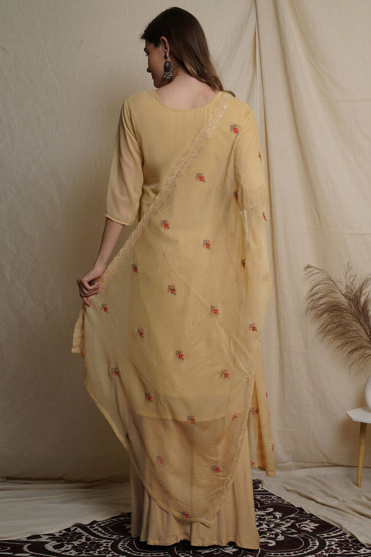 Yellow Georgette Casual Palazzo Dress