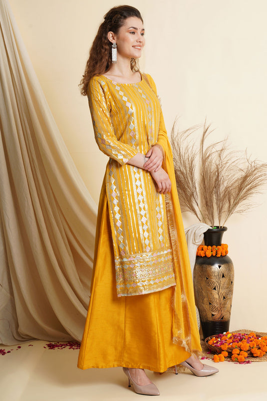 Yellow Color Palazzo Suit