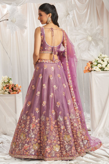 Lavender Thread Embroidery Trendy Lehenga Choli