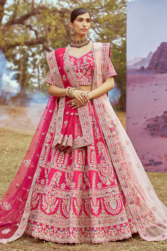 Elegance Pink Wedding Wear Lehenga Choli