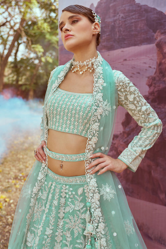 Graceful Heavy Embroidered Bridal Lehenga Choli In Silk Fabric