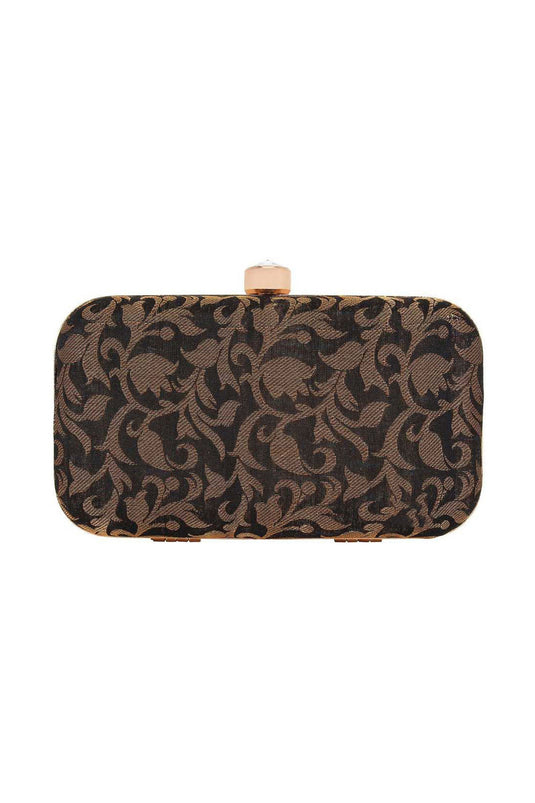 Party Style Fancy Fabric Black Color Excellent Clutch Purses