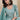 Elegant Cyan Straight Suit In Chinon Fabric
