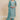 Elegant Cyan Straight Suit In Chinon Fabric