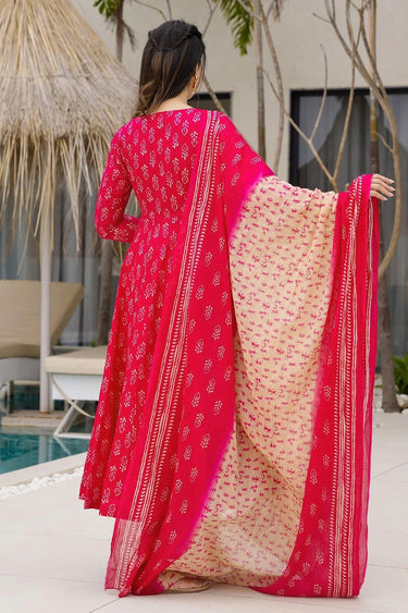 Printed Rani Readymade Anarkali Salwar Suit