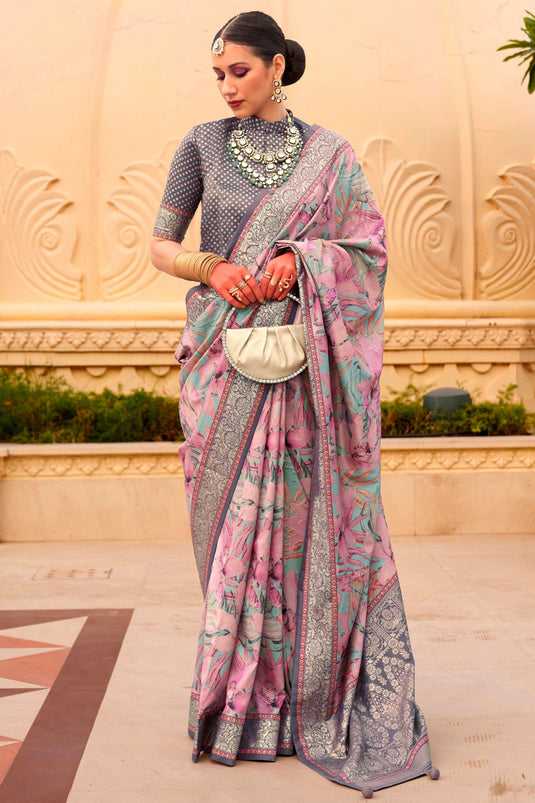 Radiant Weaving Work On Multi Color Art Silk Fabric Saree