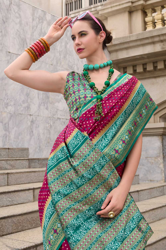 Weaving Work On Beige Color Sober Silk Saree In Function Wear