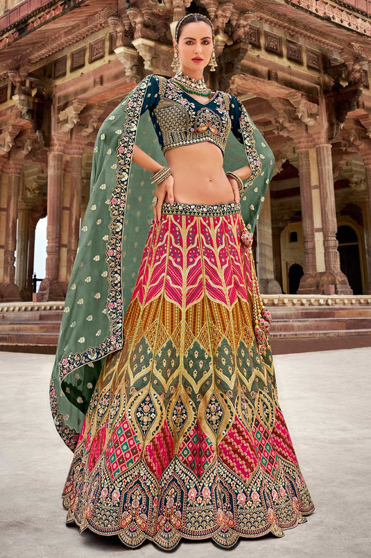 Banarasi Silk Wedding Wear Multi Color Phenomenal Bridal Lehenga