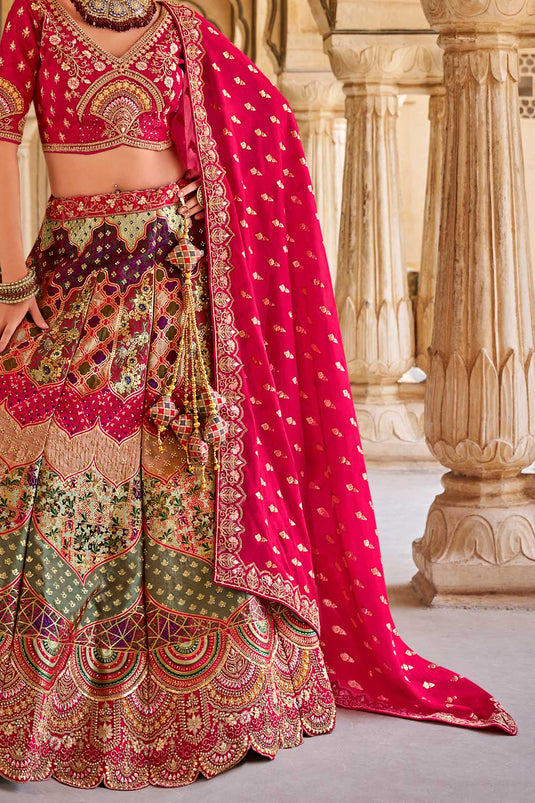 Wedding Wear Banarasi Silk Multi Color Supreme Bridal Lehenga