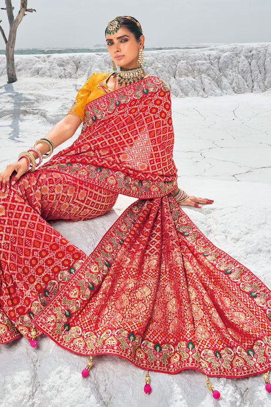 Red Radiance Bridal Wear Patola Saree