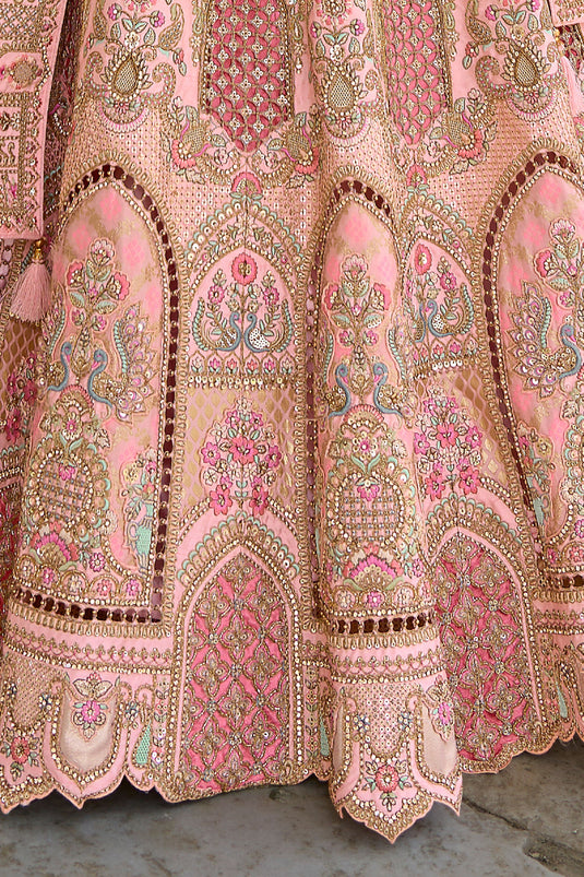 Radiant Pink Heavy Embroidered Bridal Lehenga Choli