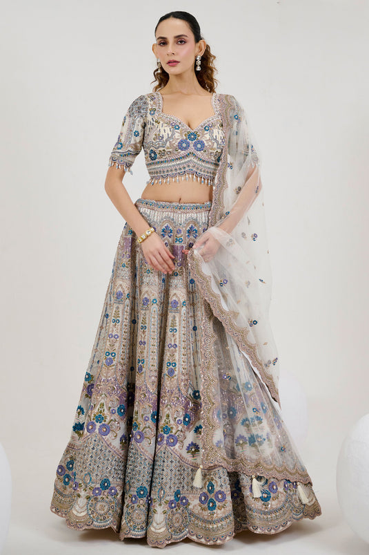 Parade Beige Hued Organza Bridal Readymade Lehenga Choli