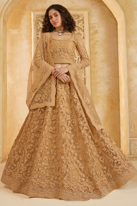 Brown Heavy Embroidered Designer Lehenga Choli