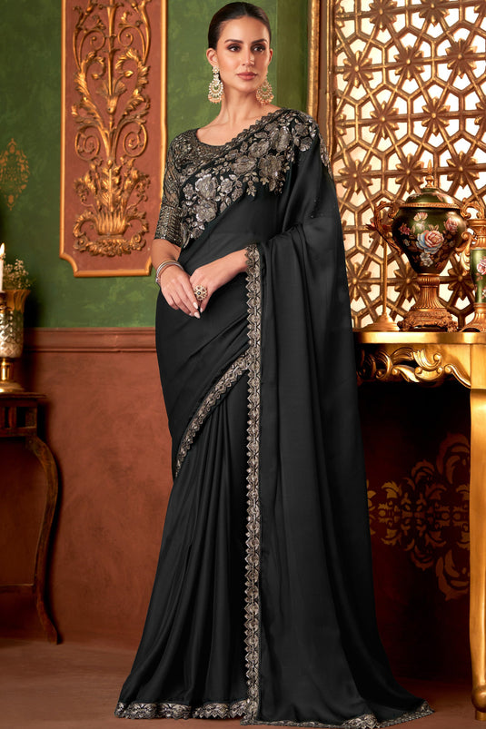 Radiant Silk Chiffon Lace Border Saree