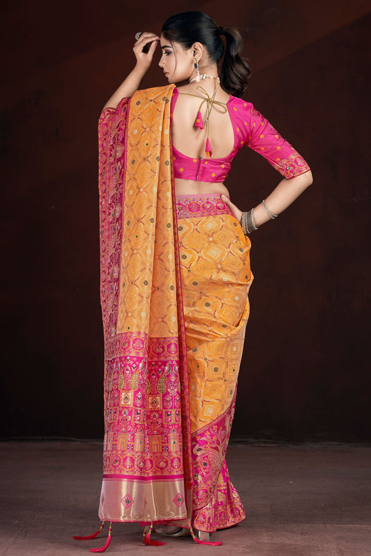 Graceful Orange Wedding Saree