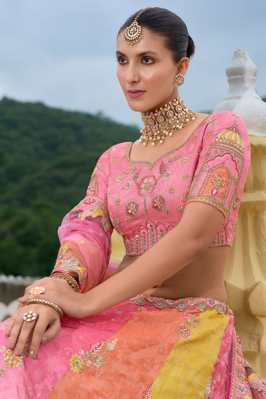 Blush Pink Heavy Embroidered Bridal Lehenga Choli