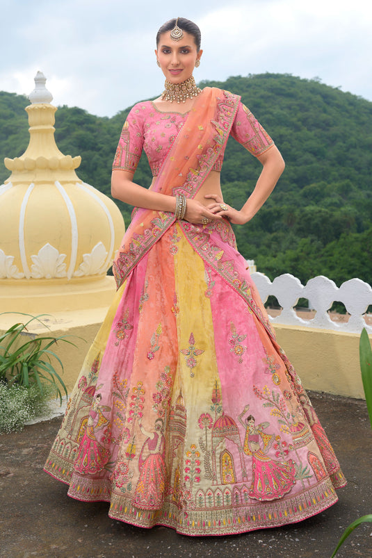 Blush Pink Heavy Embroidered Bridal Lehenga Choli