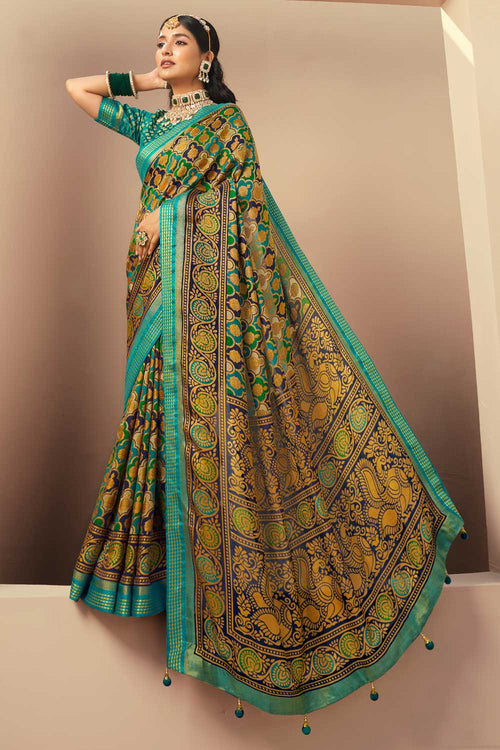 Appealing Jacquard Work Georgette Saree In Multi Color