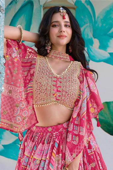 Radiance Pink Festive Wear Designer Lehenga Choli