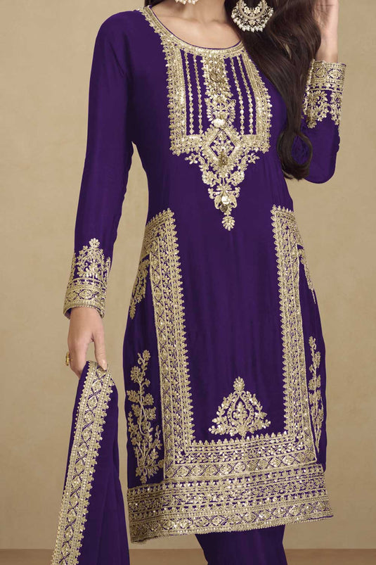 Purple Color Awesome Georgette Salwar Suit