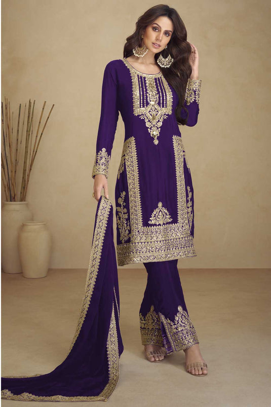 Purple Color Awesome Georgette Salwar Suit