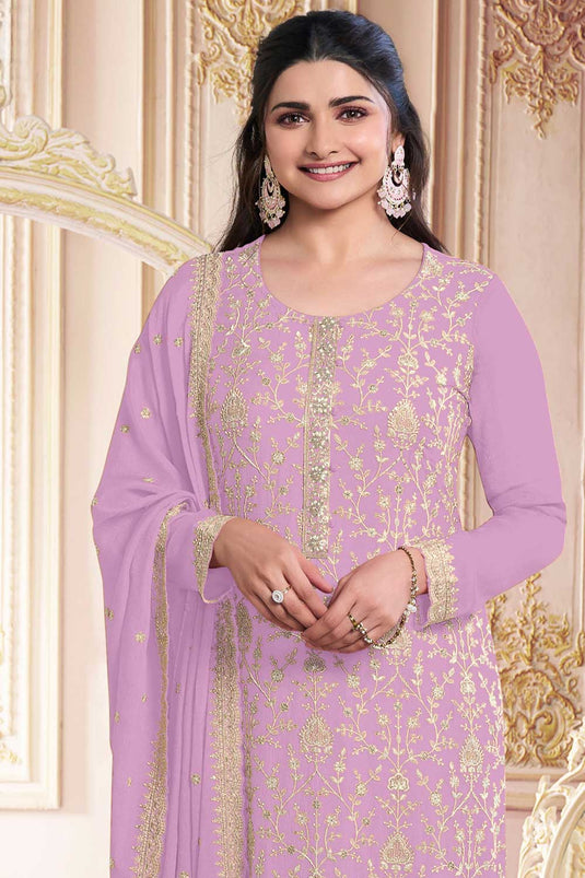 Prachi Desai Radiant Lavender Color Georgette Salwar Suit