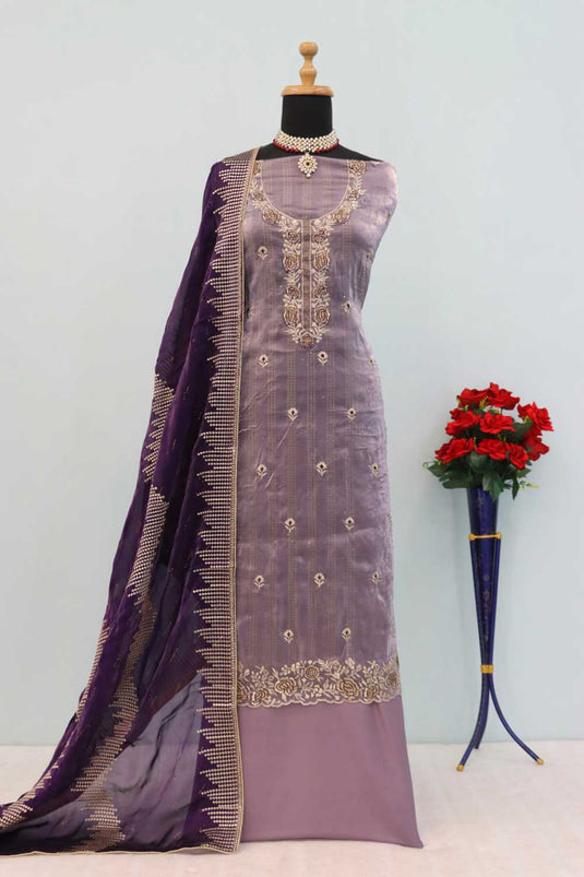 Incredible Fancy Fabric Purple Color Function Wear Salwar Suit