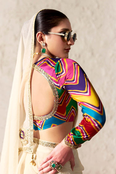 Luxury Off White Designer Tissue Silk Border Work Saree With Fancy Blouse