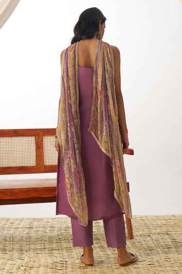 Lavender Organza Function Wear Designer Readymade Dress