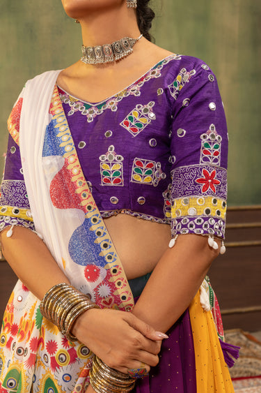 Multi Color Embroidered Georgette Navratri Special Chaniya Choli