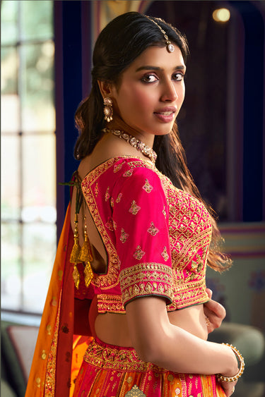 Premium Banarasi Silk Bridal Lehenga Choli With Weaving Dupatta
